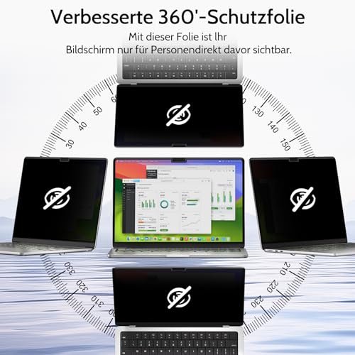 Filtro de privacidad magnético de 4 vías de alta precisión para MacBook Air de 13,6" 2