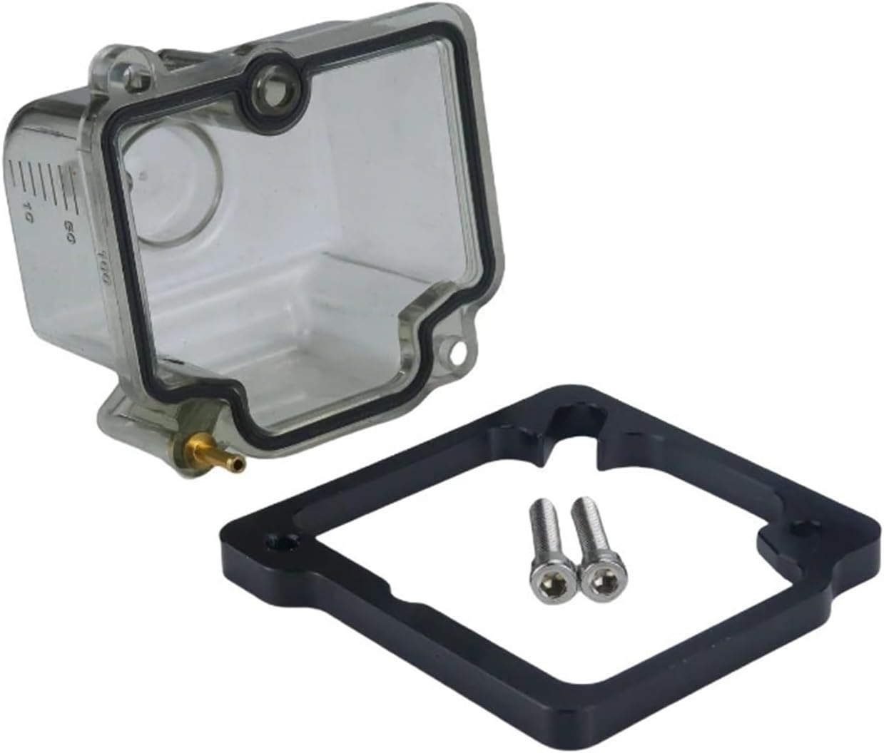 Universal Motorcycle Carburetor Bottom Transparent Float Bowl Lower Cover For KSR EVO OKO KOSO Keihin PWK 21-34mm Dirt Bik(Silver)