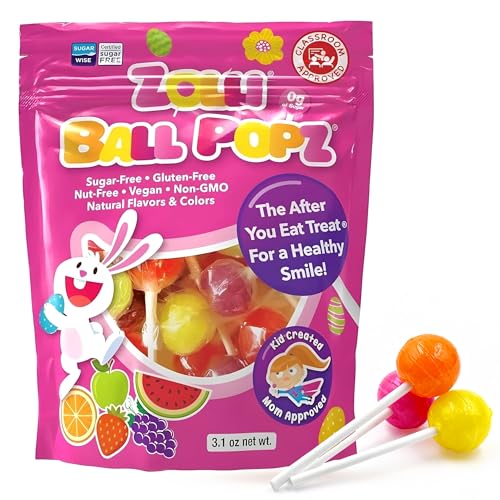 Zollipops Zolli Ball Popz Lollipops Clean Teeth, Easter, 3.1oz