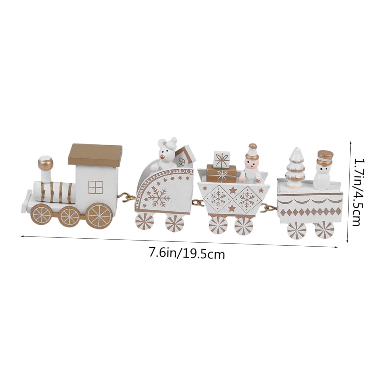Hohopeti 4 Stück Teiliges Holz Weihnachtszug Dekorationsset Langlebige Miniatur Eisenbahn mit Lebendigem Design als Christbaumschmuck und für Tisch und Regal Dekoration