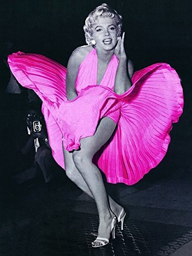(Marilyn w/ Pink Dress) - MARILYN MONROE PINK 3D UNFRAMED Holographic Wall Art--Lenticular Technology Causes The Artwork To Have Depth and Move-HOLOGRAM Style Images-HOLOGRAPHIC Optical Illusions B...