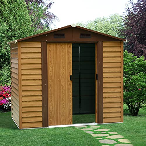 CLYZ Geräteschuppen Geräteschrank Schuppen Gerätehaus Gartenhaus für Arbeitsschuhe, Gartengeräte, Schlauchzubehör uvm – Bild 4