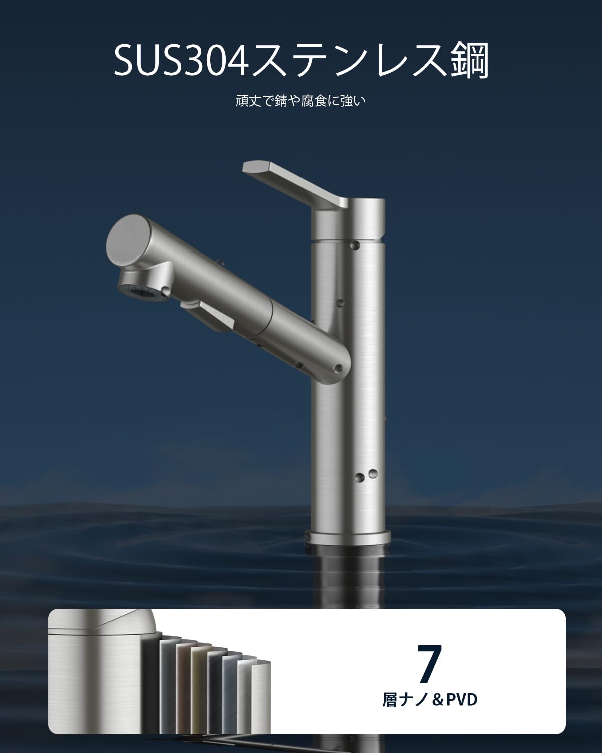 Amazon.co.jp: DAYONE キッチン水栓 引出しホース式キッチン蛇口