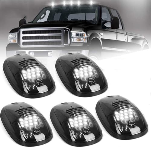 LED Solar Cab Marker Lights No Drill Battery Operated Waterproof Vibration & Motion Sensor Lights Auto On Off Safety Interior Lights for Pickup Truck RV SUV
