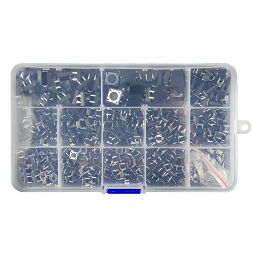 Xingyheng 280Pcs 6 * 6 * 5Mm 4Pin (14 Kinds,Each Swith 20Pcs) Mini Micro Momentary Tactile Push Button Switch Tactile Tact Push Button Switch Assortment Box #TOP2