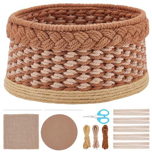 ACRNIGHEET Macrame Basket Weaving kit Weaving Kit for Adults Beginners with Step-by-Step Tutorials Storage Basket Making Kits Craft Gift Ideas