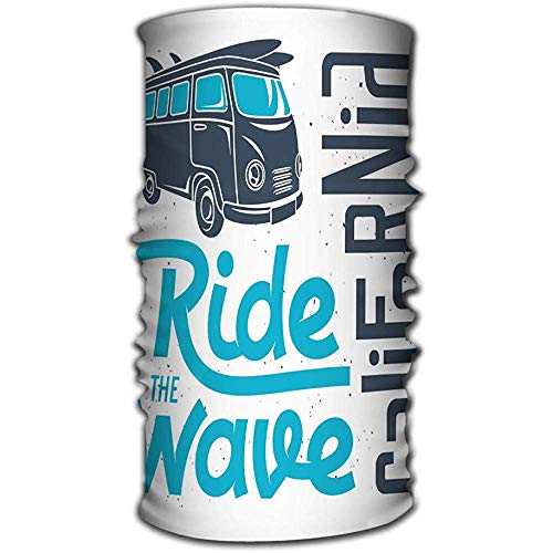 URORAPTrrrrr Magic Headwear Bandana iberica Magica Come scaldacollo Fascia avvolgente Sciarpa Fascia Elastica Surf cavaliere Surf Artwork California Lettering fatto a Mano Abbigliamento Grafica