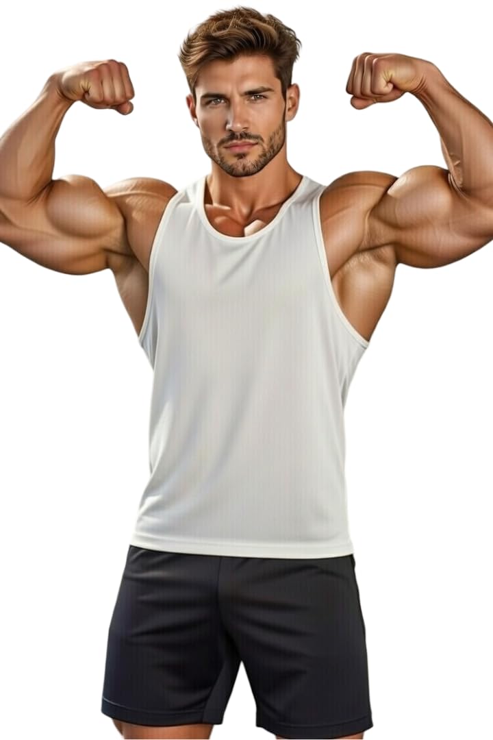 furrr Men's Gym Vest for Bodybuilding | Solid Workout Vest for Muscle Training, Sleeveless Fitness T-Shirt-picture-19