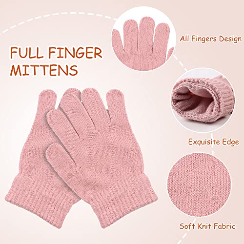 Image of Yuoahcn Kids Winter Beanie Hat Scarf Gloves Set Knit Warm Toddler Winter Cap Gloves Neck Warmer for Boys Girls 1-8 Year