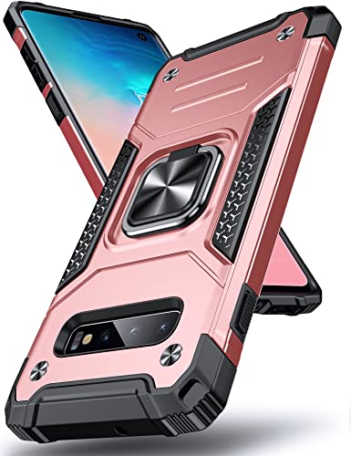 DASFOND Galaxy S10 Coque, Housse de Protection Antichoc de Qualité Militaire, Etui avec Anneau Métallique Améliorée [Support Magnétique],Compatible avec...