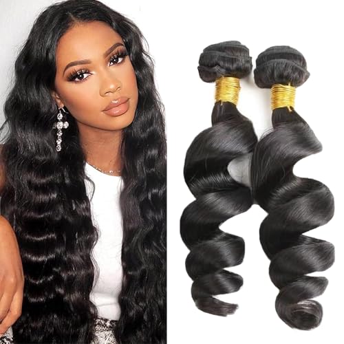 Tissage naturel contre le manque de volume cheveux humain loose deep wave 18 pouces