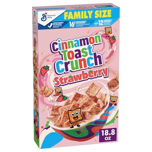 Cinnamon Toast Crunch Strawberry Breakfast Cereal, Family Size, 18.8 oz
