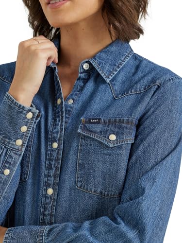 Lee Women's Legendary Slim Fit Western Snap Shirt3