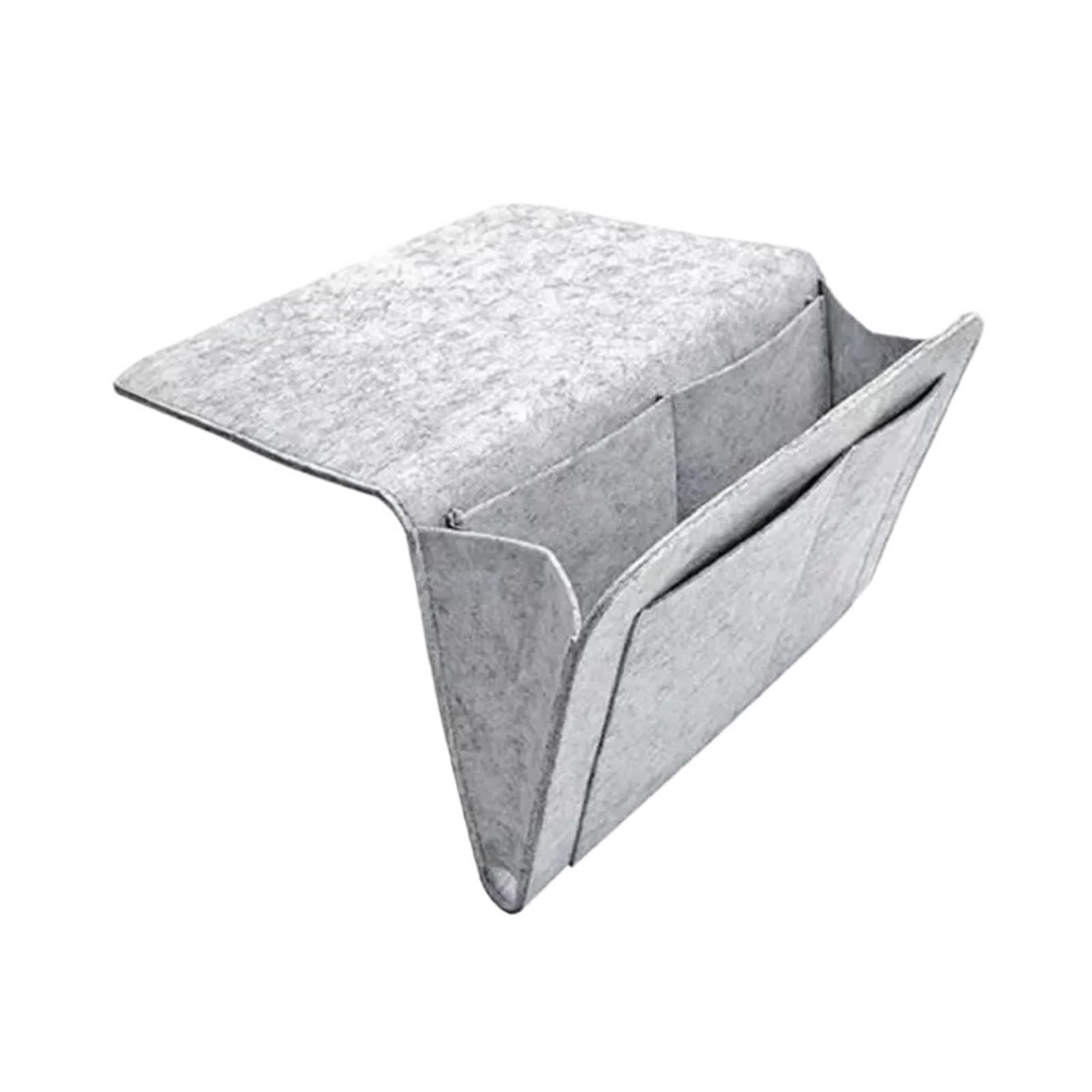 LSYHHXC Bedside Organiser Stylish Bedside Hanging Storage Bag With Phone Remote And Tissue Holder Dormitory Felt Organizer(Light grey)