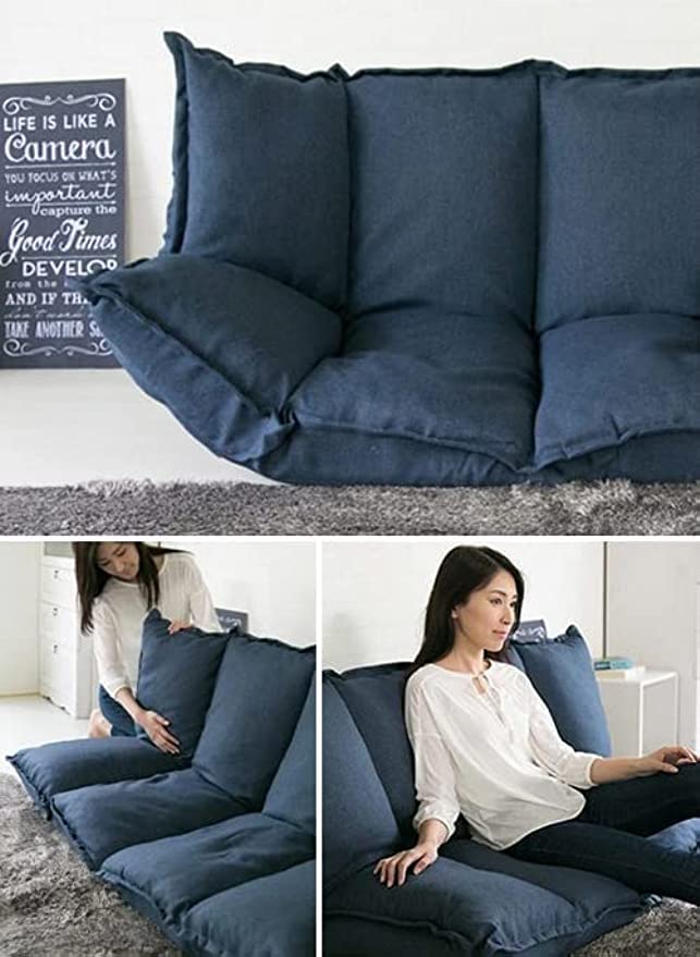 新品 マルチ ソファ ネイビー リクライニング ベッド ローソファ フロア Amazon｜ソファ 座椅子 ローソファー ソファー マルチソファ