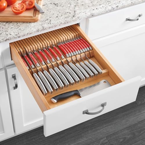 Image of Rev-A-Shelf Dual Row Trim-to-Fit Knife Block Drawer Organizer, 55 Slot