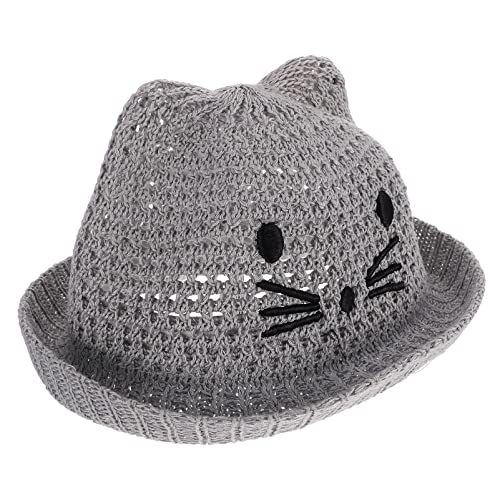 NOLITOY Summer Boys and Girls Sun Hat Bucket Hat for Boys and Girls Fashion Design Grey
