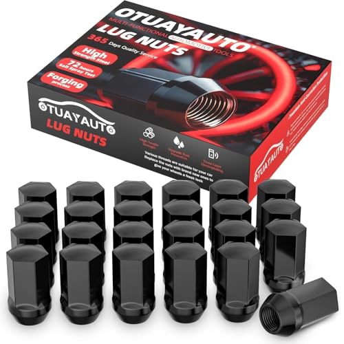 Image of OTUAYAUTO M14x1.5 OEM Lug Nuts - Replacement for 1999-2024 Chevy Silverado 1500, 2009-2024 Traverse, 2015-2024 Colorado, 2001-2024 Tahoe, 2007-2013 Avalanche,24PCS Black OEM Factory Style Lug Nut