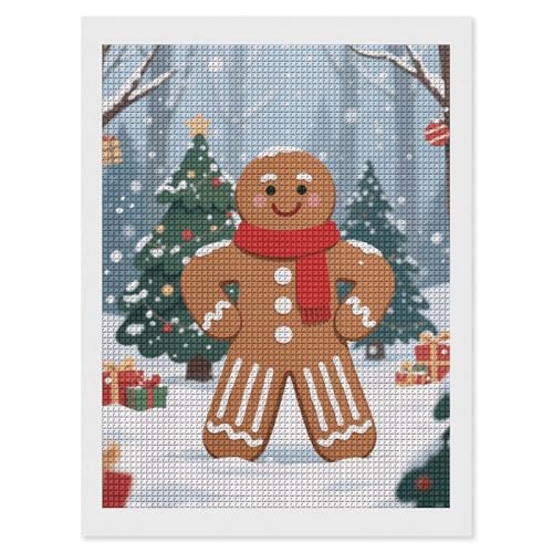 Kit d'art diamant à faire soi-même Gingerbread Man maccbn, idée cadeau originale pour adultes DIY