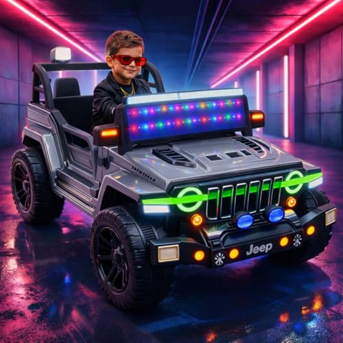 Image of Kawaii Kids 12V 4x4 Battery Operated Ride-On SUV for Kids with Parent Remote Control, Bluetooth, LED Lights, Corrosion-Resistant Paint, Big Size Electric Car for Boys & Girls Age 2-8 Years