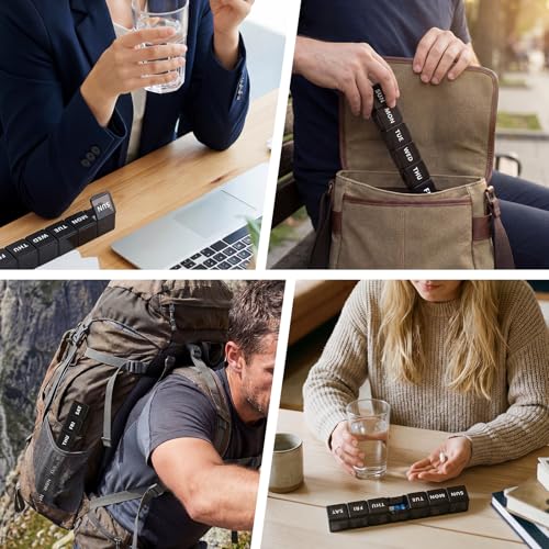 Image of Extra Large Weekly Pill Organizer fot Travel, 7 Day Pill Organizer and Box, Large Compartments Daily Pill Case AM PM, 14 Day XL Medication Organizer Dispenser for Fish Oils, Vitamin Holder Supplement