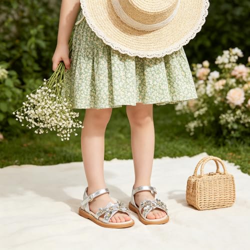 Image of Kiderence Toddler Flower Girl Sandals Open Toe Dress Shoes Wedding Party