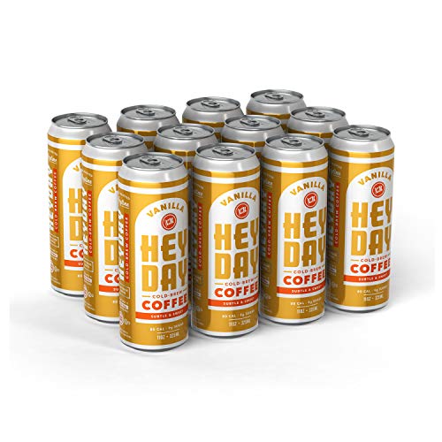 HEYDAY | Cold-Brew Coffee | Vanilla | Fair Trade Certified | Non-GMO | 11oz (12 Count)