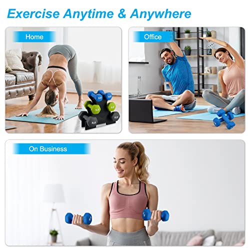 Pithage Barbell Neoprene Coated Dumbbell (Pair), Portable Weights For Home Gym Hand Weight (3 Lbs Set) #TOP5