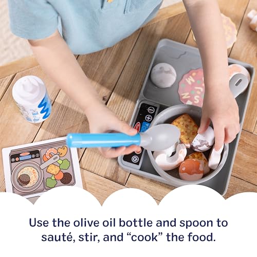 Melissa & Doug Simmer & Stir Stovetop Play Set with Water Wow!® Color Changing Play Food Preschool Toy Ages 3+ image 7