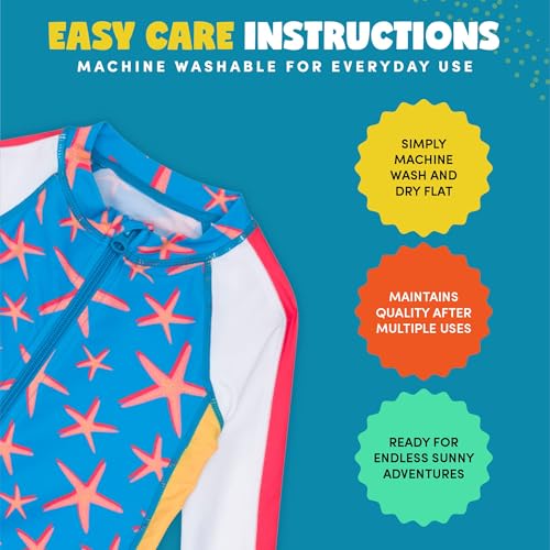 Image of SwimZip UPF50+ Boys Swim Shirt, Long Sleeve One Piece Kids Sunsuit