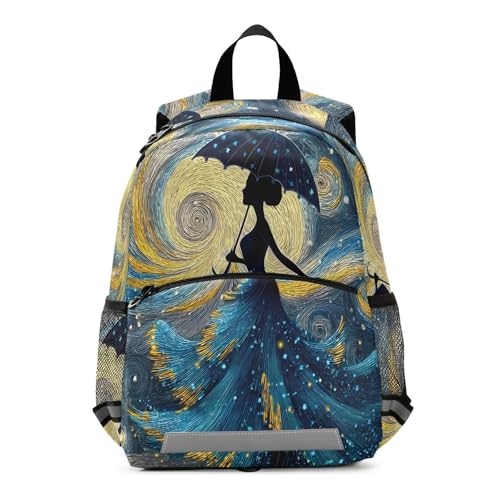 panksolu Beautiful Woman Starry Sky Painting Toddler Backpack for Boys Girls Kids Backpacks Preschool Bag Travel Bag