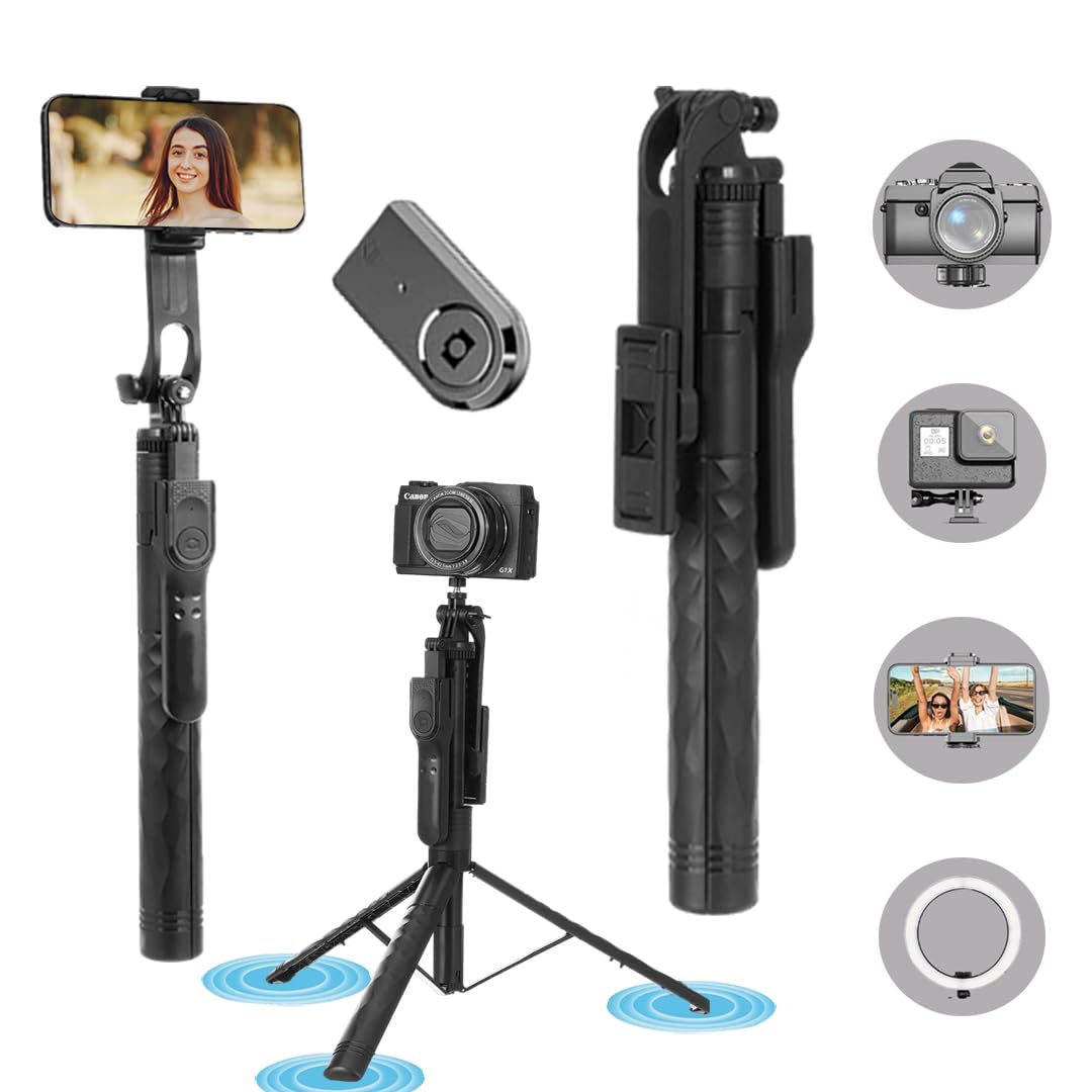 SOOPII 3-in-1 Selfie Stick with Bluetooth Remote, Foldable Tripod Stand, Compact & Extendable Upto 70 cm / 27.5 inches Mobile Stand Holder for iPhone and Android Devices — Amazon image 17