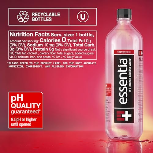 Image of Essentia Bottled Water, 1 Liter, Ionized Alkaline Water