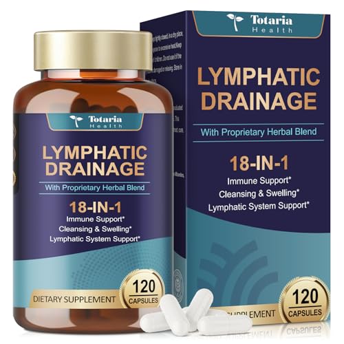 Totaria Lymphatic Drainage - Reduce Lymph Swelling with Echinacea Dandelion Burdock Bromelain Vitamin C Zinc Selenium Proprietary Herbal Blend Lymph MD System Support 120 Counts