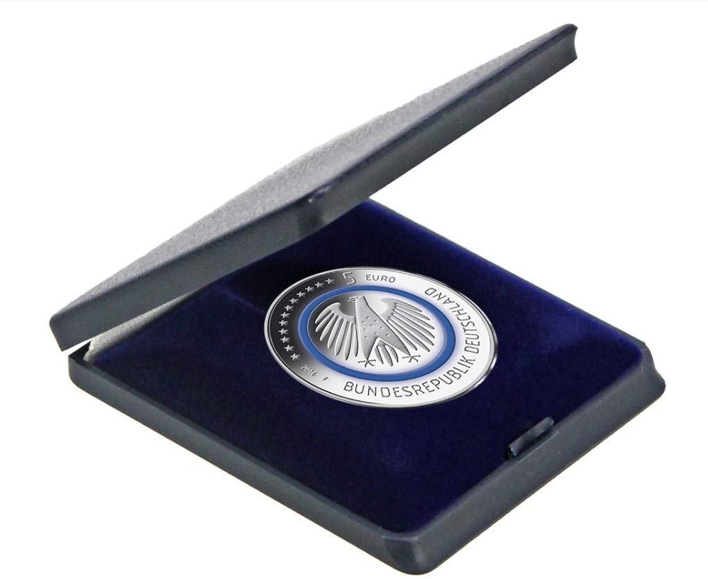 Boîte De Rangement Pour Pièces De Monnaie – Coffret Rigide 65x70x12 Mm, Accueille Jusqu’à 21 Mm – Bleu Foncé, Pratique Et Solide