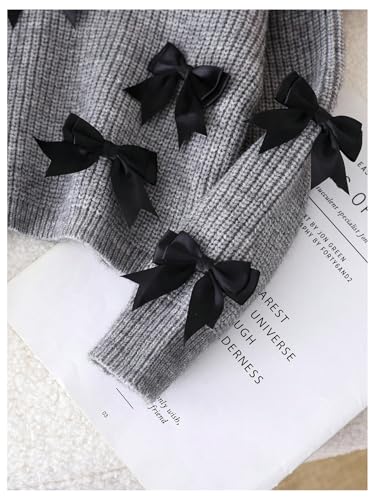 COZYEASE Girl's Bowknot Pullover Sweaters Crew Neck Long Sleeve Casual Y2k Knit Tops4