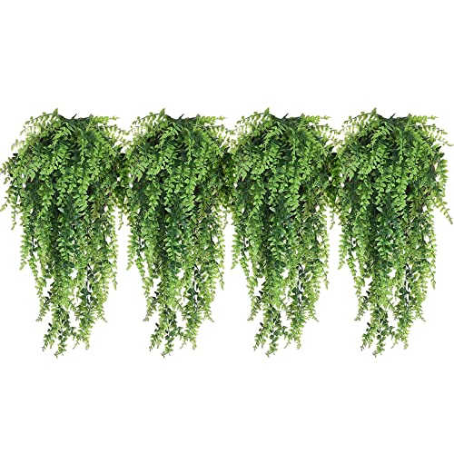 Yogopro Guirnalda de Hierba Artificial Persa, 4 Piezas de Plantas Artificiales Colgantes de Vid Verde de 90 cm, decoración de la Pared para la decoración del Patio del jardín de la Sala de Estar Cover