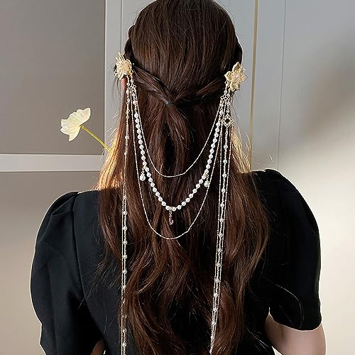 Pinza para el cabello con diseño mariposa y borla larga 52x20cm miniatura 1
