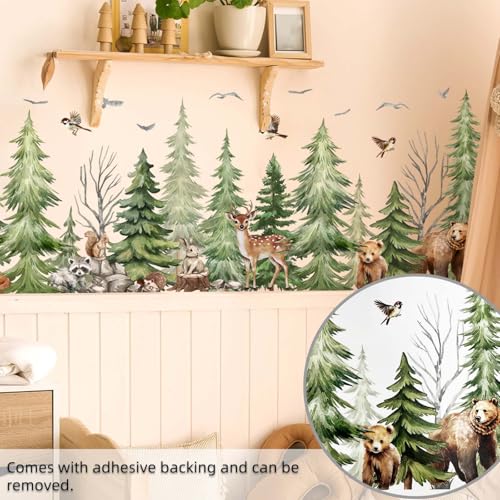 Vinilos decorativos animales bosque 2 piezas 25x60cm miniatura 7