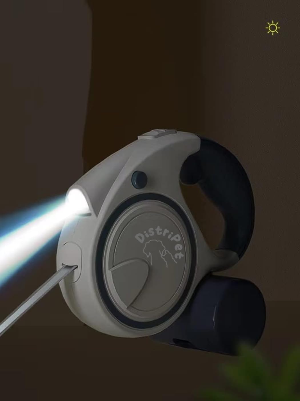 Guinzaglio per cani estensibile, cinghia retrattile e arrotolabile 5 m per cani di piccola e media taglia. Include dispenser di sacchetti e luce LED con 3 batterie. Peso massimo consigliato