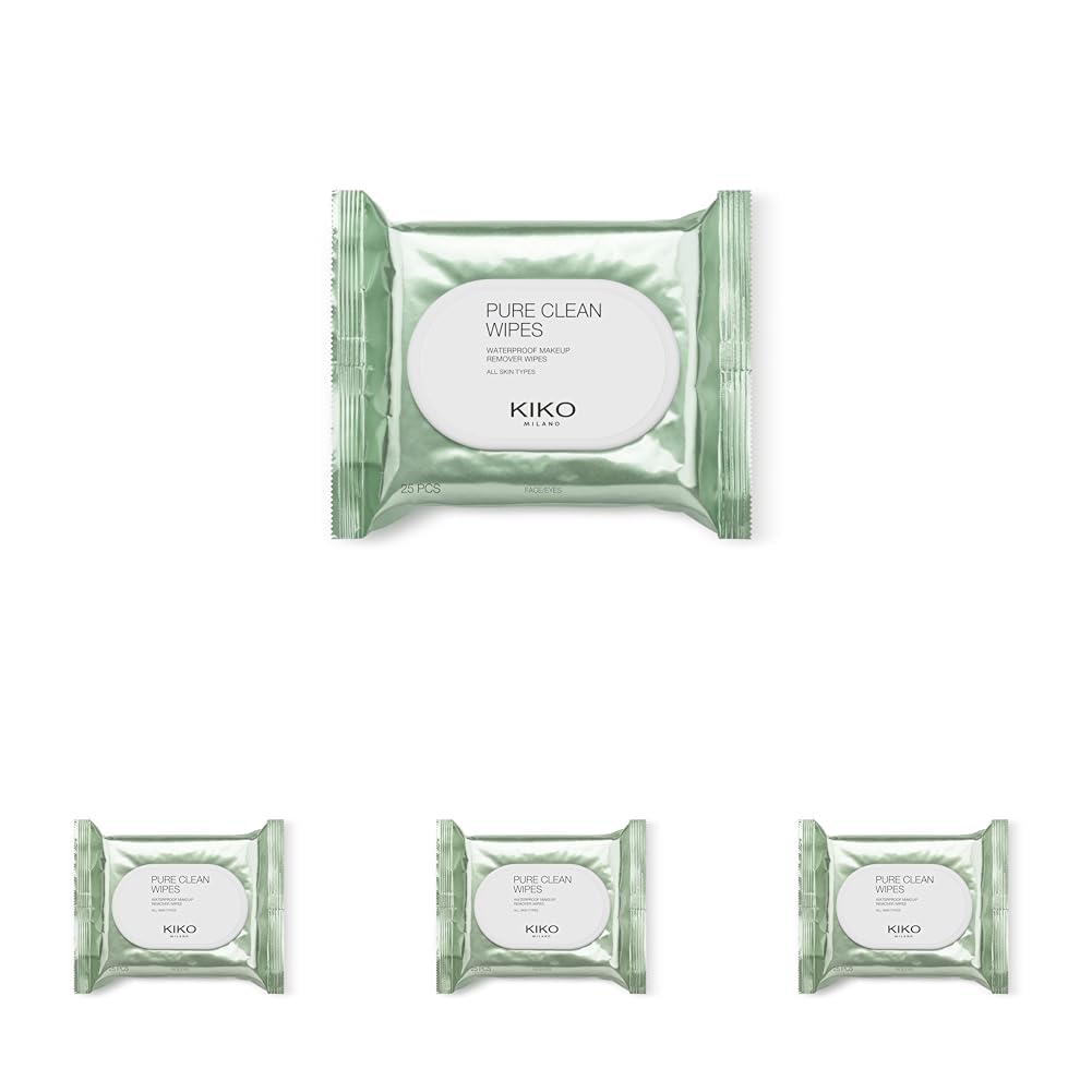 KIKO Milano Pure Clean Wipes, Make-Up Wipes for Face, Eye Area and Lips (Pack of 4) 1 stück (4er Pack) Eyes