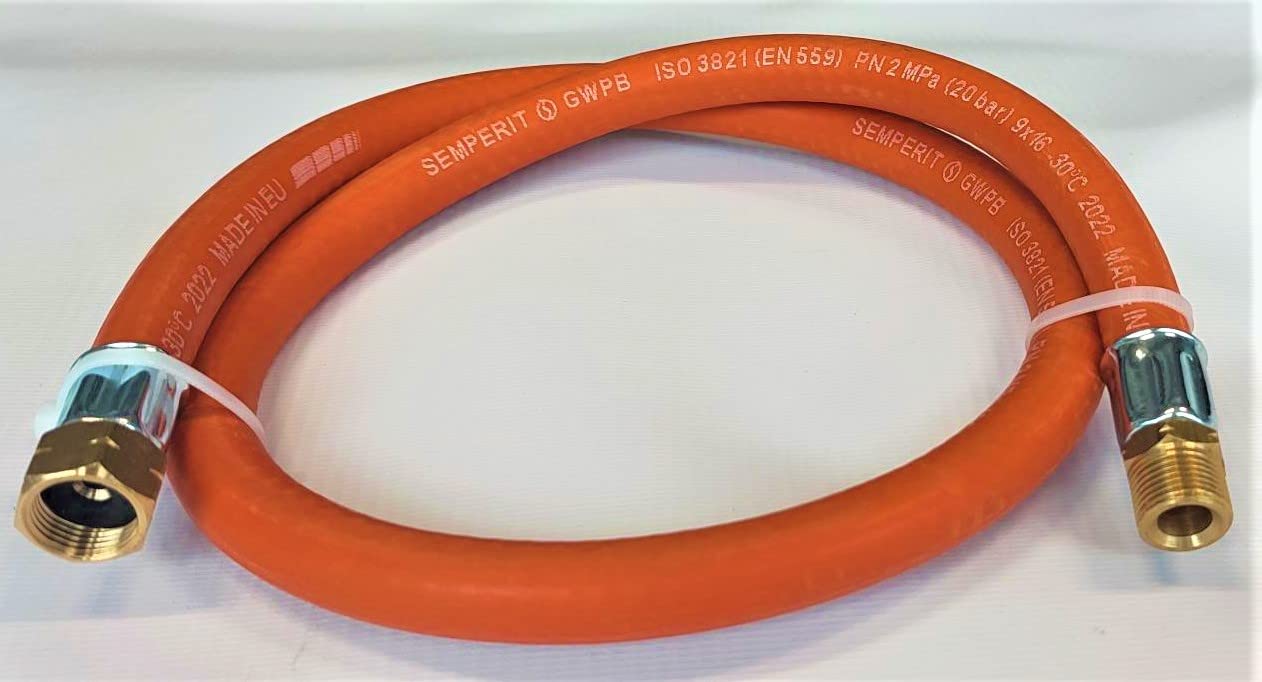 Manguera de gas butano de propano de 1000 cm (10 m), diámetro de 9 mm, conexión LKS de 1/4 pulgadas con acoplamiento rápido, hasta -30 °C, manguera de gas propano, pantalones de gas para