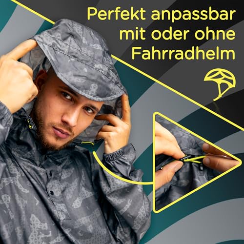 Jubi® Regenponcho Herren aus 100% Recycled Polyester | Grau | Nachhaltig, Leicht & Wasserdicht
