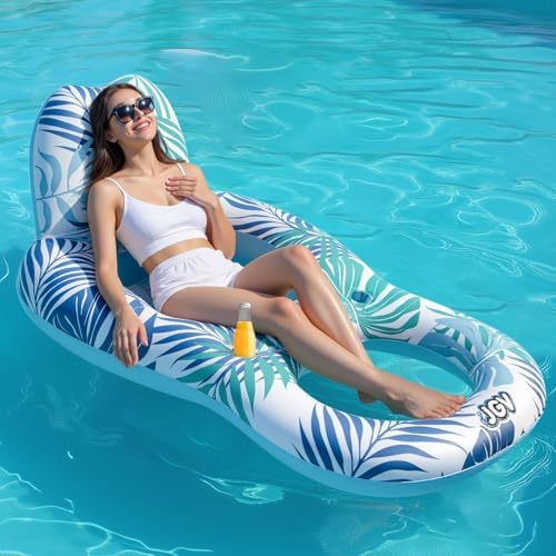Pool Floats for Adults,Inflatable Chair Lounger Floaties with Dri...