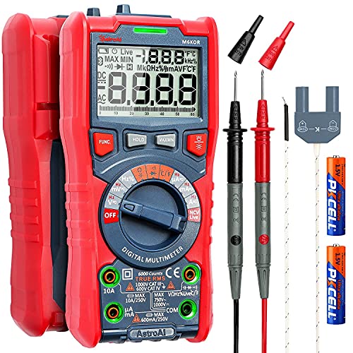 Astroai Trms 6000 Counts Digital Multimeter+ Multimeter Test Leads Kit #TOP1