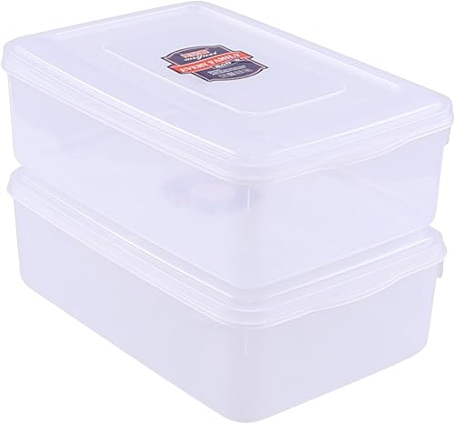 Sadstory Contenedores de almacenamiento de plástico transparente de 11 cuartos de galón con tapa, contenedor de almacenamiento de plástico, 2