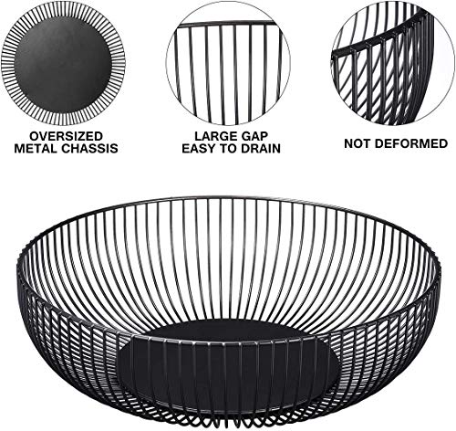 Teetookea Metal Wire Fruit Basket, Creative Minimalist Housewares Metal Iron Fruit Storage Bowls Holder For Kitchen Counter, Home Decor, Table Centerpiece Decorative (Hemisphere) #TOP7