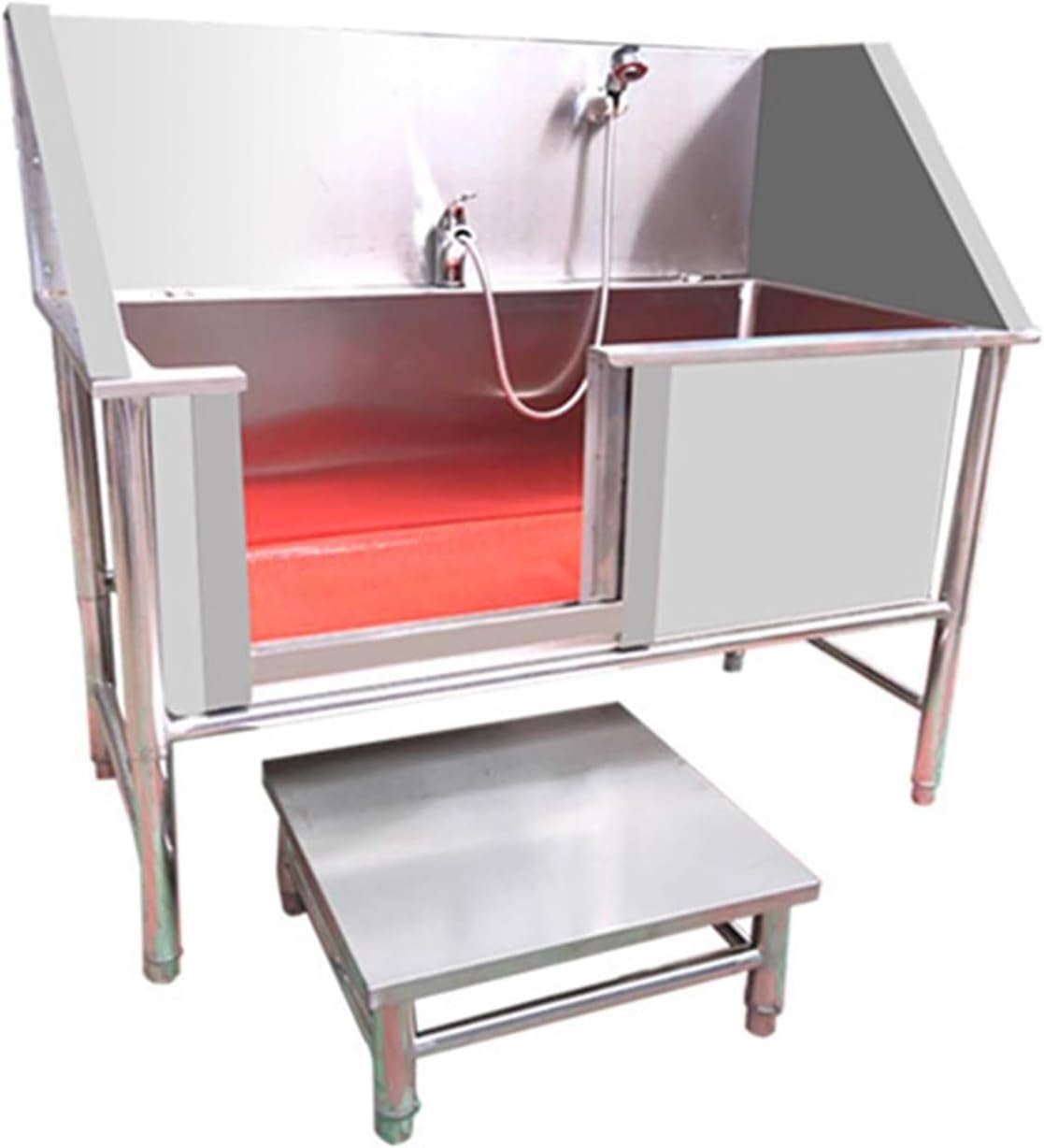 Professional Dog Grooming Tub, 47 Inch Stainless Steel Pet Bathing Station, Heavy Duty Dog Washing Sink with Faucet, Ideal for Commercial & Home Use(47in/120cm)