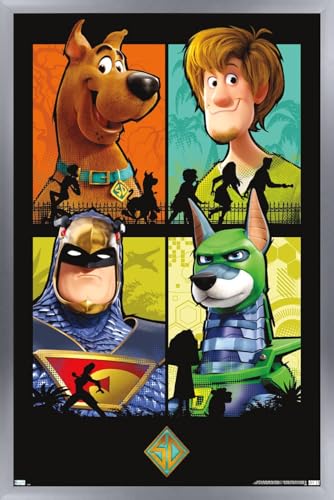 Poster mural Scooby-Doo déco de chambre enfant et salon geek avec cadre argenté