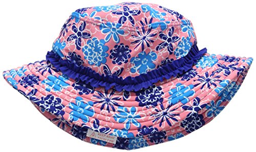 Playshoes Mädchen UV-Schutz Sonnenhut Veilchen Mütze, Mehrfarbig (LACHS 41), Medium (Herstellergröße: 53cm)